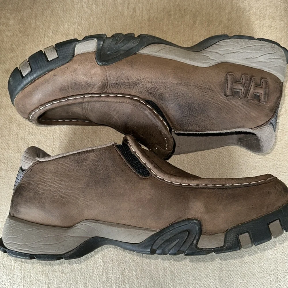 HELLY HANSEN Vintage Brown Leather Slip on Shoes Mens Size 10
